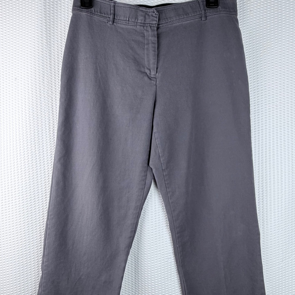 Kim Rogers Petite Gray Straight Leg Chino Pants Size 12P Cotton Stretch Workwear
